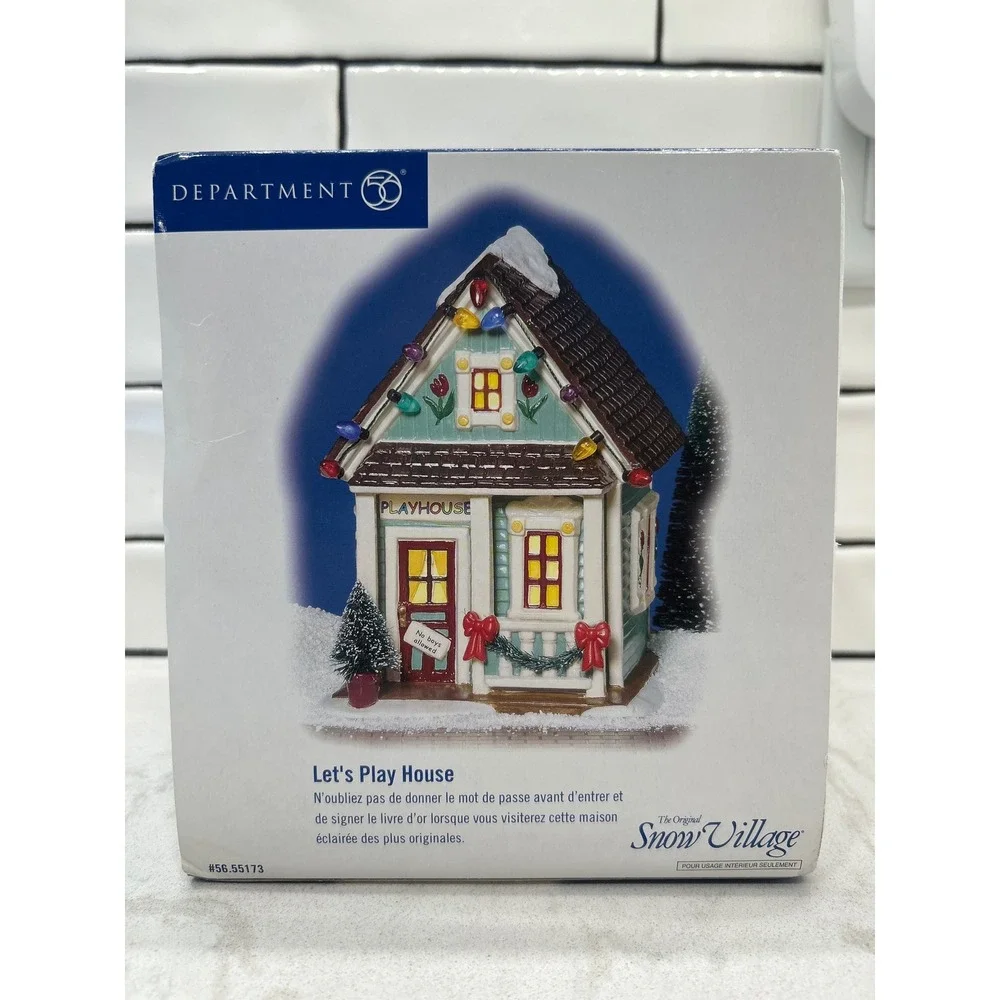Dept 56 Snow Village Let's Play House Lighted Building 56.55173 Teal Playhouse